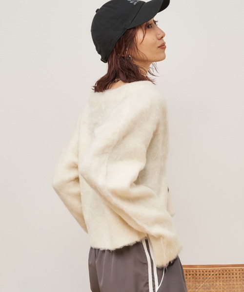 Auntie Rosa Holiday（アンティローザホリデー）の「モヘアタッチシャギークルーカーディガン（カーディガン/ボレロ・レディース・オフホワイト/グレー/ブルー/ピンク・FREE）」の22枚目の写真