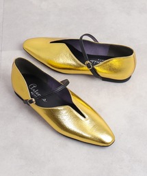 【片足130g】軽量　ソフトVカットストラップフラットシューズ