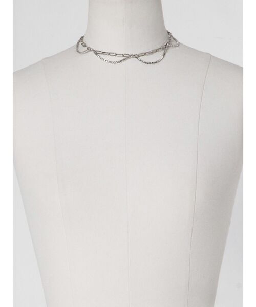 EATME(イートミー)の「ビジューダブルチェーンネックレス(ネックレス・レディース・シルバー・FREE)」の9枚目の写真