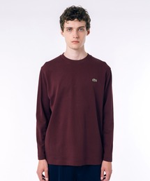 オーバーサイズ スウェットライク 裏パイルワンポイント長袖Tシャツ