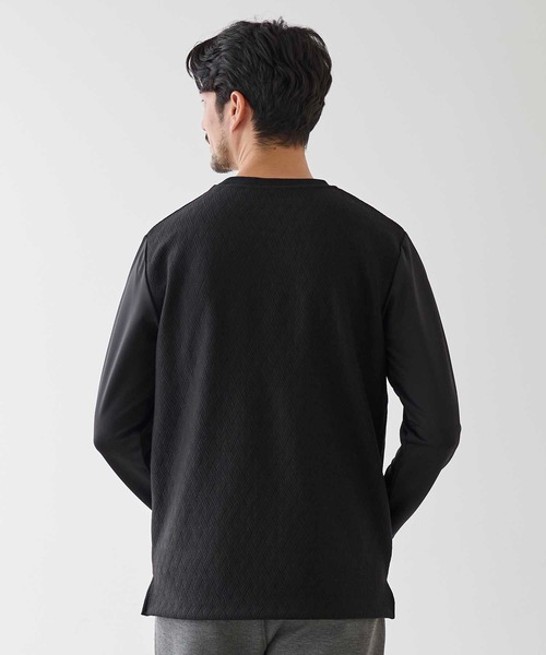 UNION STATION（ユニオンステーション）の「ジャガード ドッキング クルーネックロンT（Tシャツ/カットソー・メンズ・ホワイト/ブラック・M/L/LL）」の10枚目の写真