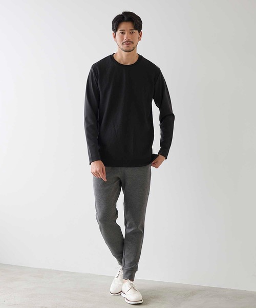 UNION STATION（ユニオンステーション）の「ジャガード ドッキング クルーネックロンT（Tシャツ/カットソー・メンズ・ホワイト/ブラック・M/L/LL）」の12枚目の写真