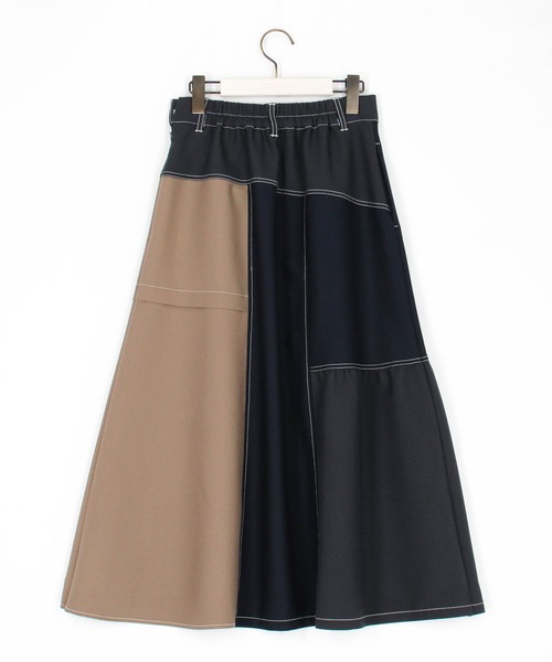 MARIA バイカラーアシンメトリースカート NICOLE CLUB（ニコル クラブ）の「アシンメトリーバイカラー