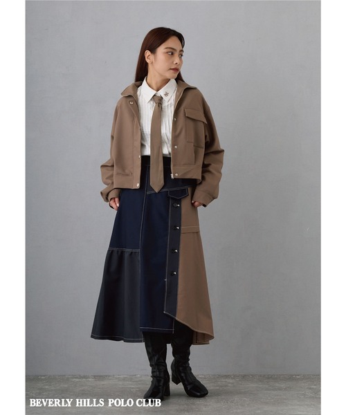 NICOLE CLUB（ニコル クラブ）の「アシンメトリーバイカラースカート