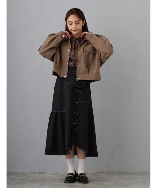 MARIA バイカラーアシンメトリースカート NICOLE CLUB（ニコル クラブ）の「アシンメトリーバイカラー