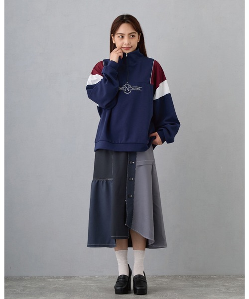 MARIA バイカラーアシンメトリースカート NICOLE CLUB（ニコル クラブ）の「アシンメトリーバイカラー