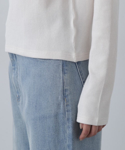 N.（N. Natural Beauty Basic）（エヌエヌナチュラルビューティーベーシック）の「◆ヘンリースナップボタンカットソー（Tシャツ/カットソー・レディース・チャコールグレー/ホワイト・MEDIUM）」の10枚目の写真