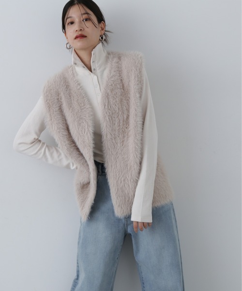 N.（N. Natural Beauty Basic）（エヌエヌナチュラルビューティーベーシック）の「◆ヘンリースナップボタンカットソー（Tシャツ/カットソー・レディース・チャコールグレー/ホワイト・MEDIUM）」の11枚目の写真