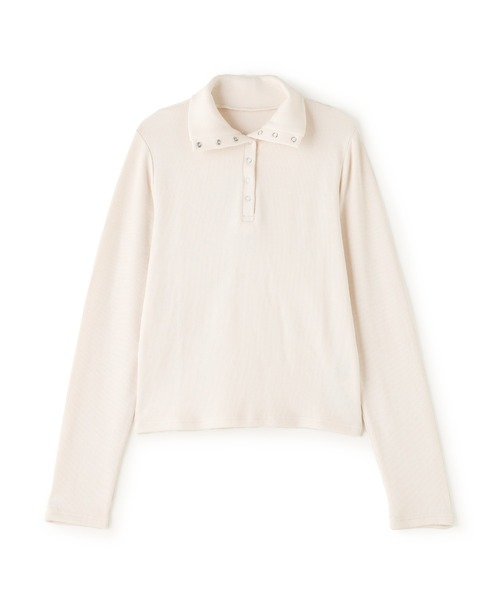 N.（N. Natural Beauty Basic）（エヌエヌナチュラルビューティーベーシック）の「◆ヘンリースナップボタンカットソー（Tシャツ/カットソー・レディース・チャコールグレー/ホワイト・MEDIUM）」の18枚目の写真