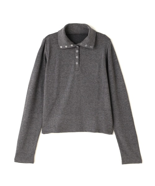 N.（N. Natural Beauty Basic）（エヌエヌナチュラルビューティーベーシック）の「◆ヘンリースナップボタンカットソー（Tシャツ/カットソー・レディース・チャコールグレー/ホワイト・MEDIUM）」の20枚目の写真