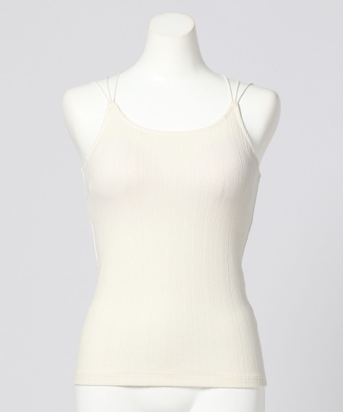 bijorie（ビジュリィ）の「【bijorie】カップ付きバッククロスキャミ／NEW BASIC (アルガンオイル配合)（その他アンダーウェア/インナー・レディース・ブラック/オフホワイト/カーキ・MEDIUM/LARGE/LG）」の8枚目の写真