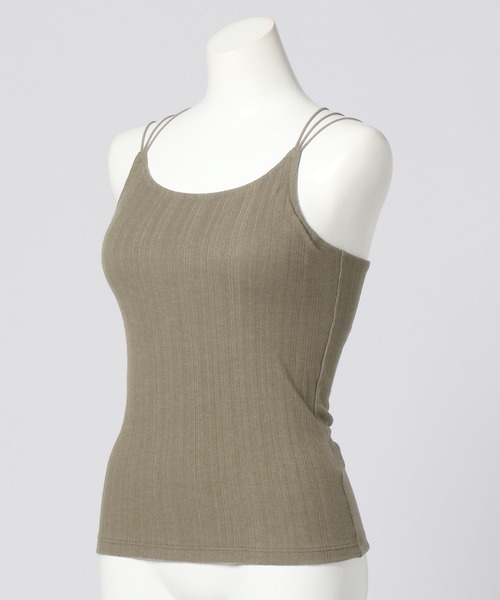 bijorie（ビジュリィ）の「【bijorie】カップ付きバッククロスキャミ／NEW BASIC (アルガンオイル配合)（その他アンダーウェア/インナー・レディース・ブラック/オフホワイト/カーキ・MEDIUM/LARGE/LG）」の11枚目の写真