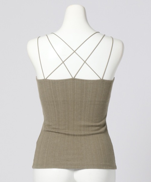 bijorie（ビジュリィ）の「【bijorie】カップ付きバッククロスキャミ／NEW BASIC (アルガンオイル配合)（その他アンダーウェア/インナー・レディース・ブラック/オフホワイト/カーキ・MEDIUM/LARGE/LG）」の12枚目の写真