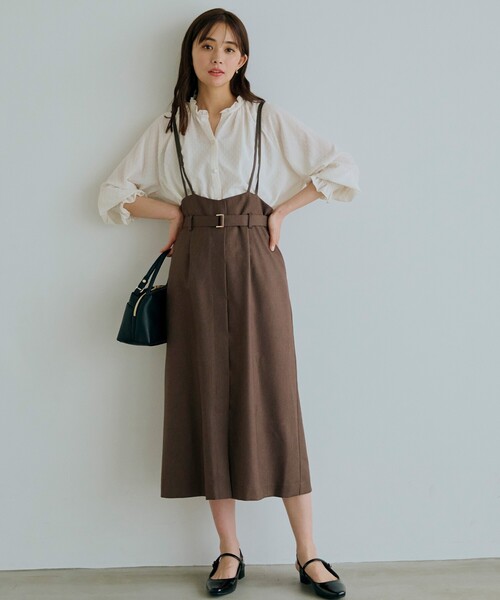 grove（グローブ）の「◆ツイードMIXサス付きスカート（スカート・レディース・ブラウン系その他/グレー系3/ネイビー/ブラック・02/03/01/04/05）」の4枚目の写真