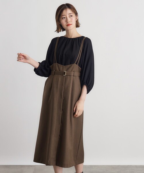 grove（グローブ）の「◆ツイードMIXサス付きスカート（スカート・レディース・ブラウン系その他/グレー系3/ネイビー/ブラック・02/03/01/04/05）」の5枚目の写真