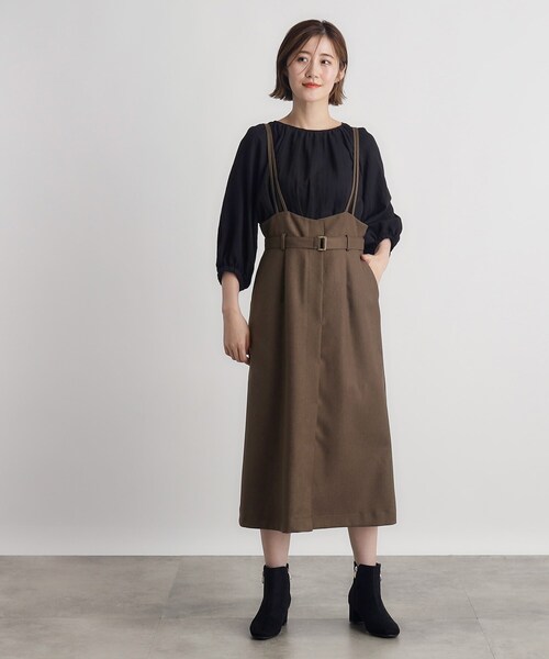 grove（グローブ）の「◆ツイードMIXサス付きスカート（スカート・レディース・ブラウン系その他/グレー系3/ネイビー/ブラック・02/03/01/04/05）」の6枚目の写真