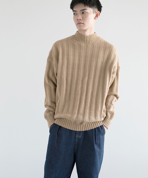 aimoha(アイモハ)の「aimoha men Soft Texture high-necked Knit Sweater(ニット/セーター・メンズ・ダークグレー/ベージュ/ブラック・MEDIUM/LARGE/X-LARGE/XX-LARGE/XXX-LARGE)」の6枚目の写真