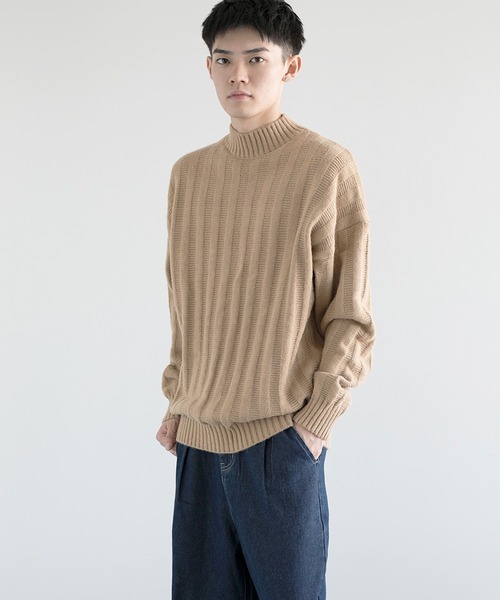 aimoha(アイモハ)の「aimoha men Soft Texture high-necked Knit Sweater(ニット/セーター・メンズ・ダークグレー/ベージュ/ブラック・MEDIUM/LARGE/X-LARGE/XX-LARGE/XXX-LARGE)」の9枚目の写真