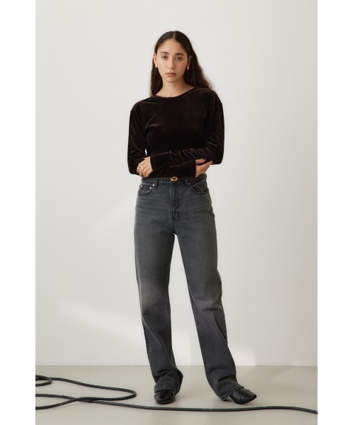 crie conforto(クリーコンフォルト)の「2WAYベロアトップス 秋服(Tシャツ/カットソー・レディース・ダークグレー/キナリ/ブラウン・FREE)」の5枚目の写真
