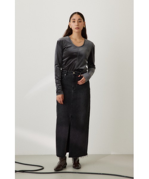 crie conforto(クリーコンフォルト)の「2WAYベロアトップス 秋服(Tシャツ/カットソー・レディース・ダークグレー/キナリ/ブラウン・FREE)」の19枚目の写真