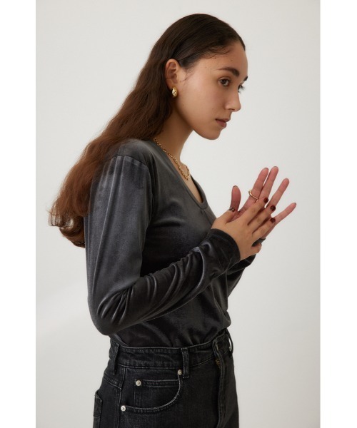 crie conforto(クリーコンフォルト)の「2WAYベロアトップス 秋服(Tシャツ/カットソー・レディース・ダークグレー/キナリ/ブラウン・FREE)」の17枚目の写真