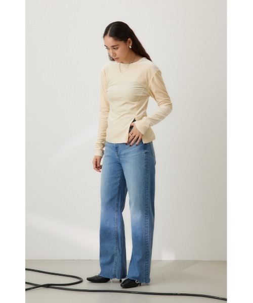 crie conforto(クリーコンフォルト)の「2WAYベロアトップス 秋服(Tシャツ/カットソー・レディース・ダークグレー/キナリ/ブラウン・FREE)」の22枚目の写真