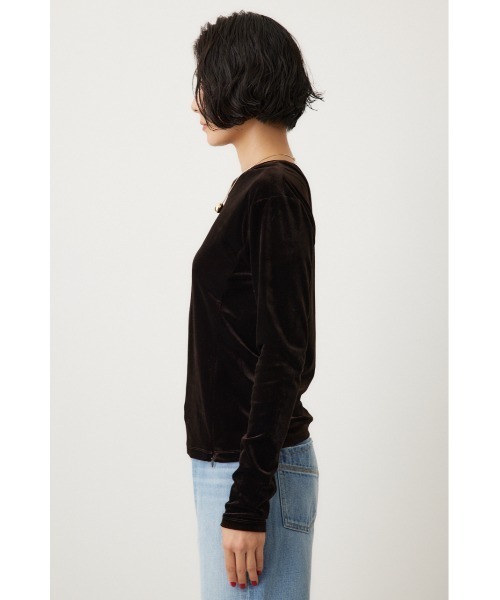 crie conforto(クリーコンフォルト)の「2WAYベロアトップス 秋服(Tシャツ/カットソー・レディース・ダークグレー/キナリ/ブラウン・FREE)」の7枚目の写真
