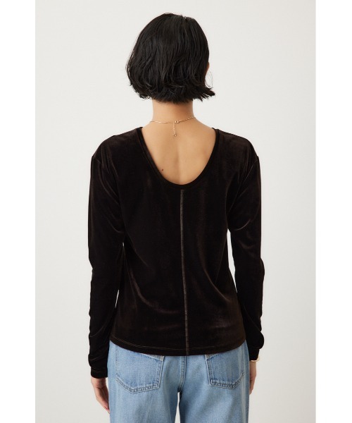 crie conforto(クリーコンフォルト)の「2WAYベロアトップス 秋服(Tシャツ/カットソー・レディース・ダークグレー/キナリ/ブラウン・FREE)」の8枚目の写真
