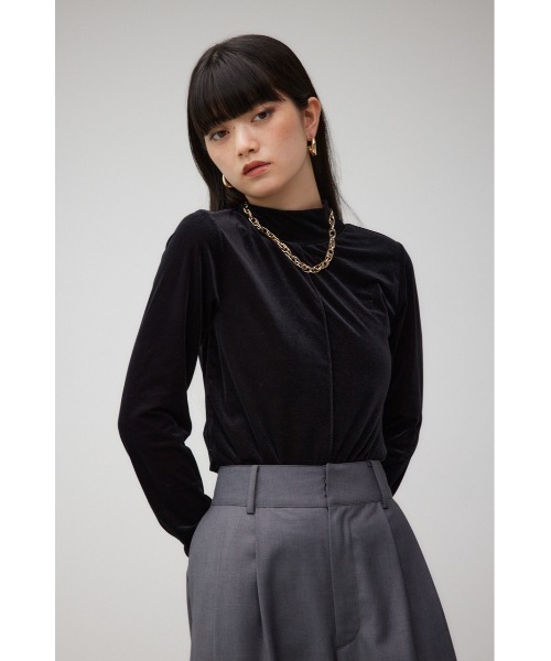 AZUL by moussy（アズールバイマウジー）の「ベロアカットトップス（Tシャツ/カットソー・レディース・ダークグリーン/ブラック/アイボリー・FREE）」の16枚目の写真