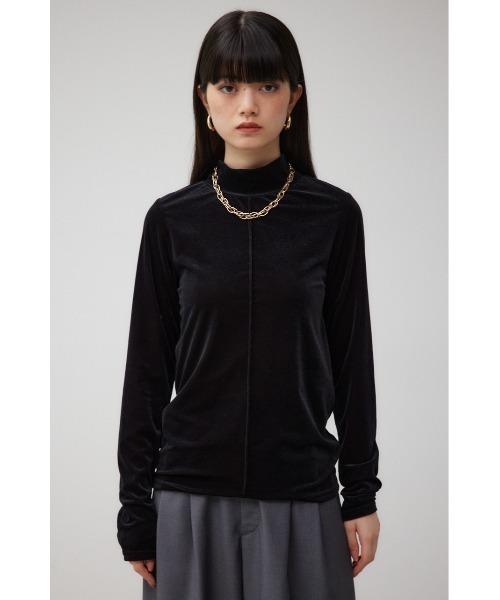 AZUL by moussy（アズールバイマウジー）の「ベロアカットトップス（Tシャツ/カットソー・レディース・ダークグリーン/ブラック/アイボリー・FREE）」の18枚目の写真