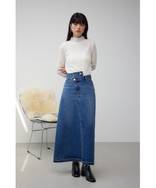AZUL by moussy（アズールバイマウジー）の「ベロアカットトップス（Tシャツ/カットソー・レディース・ダークグリーン/ブラック/アイボリー・FREE）」の6枚目の写真
