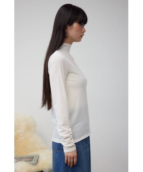 AZUL by moussy（アズールバイマウジー）の「ベロアカットトップス（Tシャツ/カットソー・レディース・ダークグリーン/ブラック/アイボリー・FREE）」の8枚目の写真