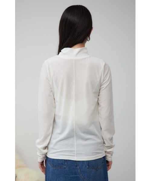 AZUL by moussy（アズールバイマウジー）の「ベロアカットトップス（Tシャツ/カットソー・レディース・ダークグリーン/ブラック/アイボリー・FREE）」の9枚目の写真