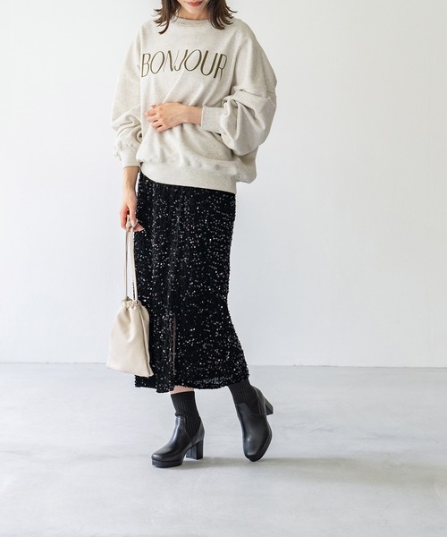 menue(メヌエ)の「プラットフォーム リブニットソックスブーツ(ブーツ・レディース・シルバー/ブラック・S/SS/3L/LL/L/M)」の8枚目の写真