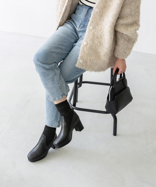 menue(メヌエ)の「プラットフォーム リブニットソックスブーツ(ブーツ・レディース・シルバー/ブラック・S/SS/3L/LL/L/M)」の15枚目の写真