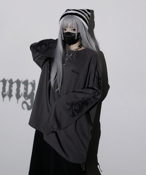 Whinny（ホワイニー）の「Whinny/イナズマダイナマイト（Tシャツ/カットソー・レディース・スミクロ/ホワイト/ブラック・FREE）」の3枚目の写真