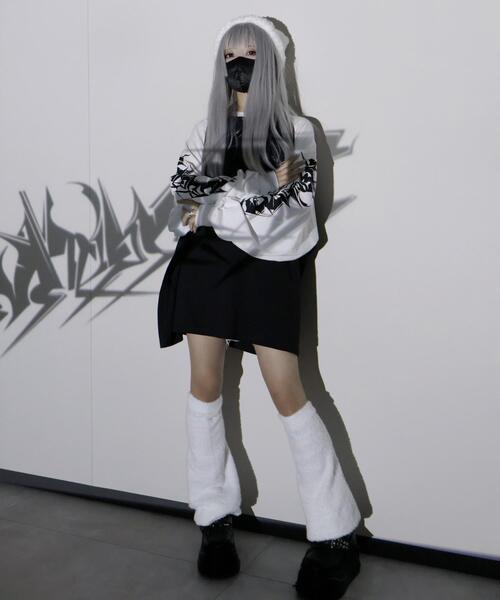 Whinny（ホワイニー）の「Whinny/イナズマダイナマイト（Tシャツ/カットソー・レディース・スミクロ/ホワイト/ブラック・FREE）」の8枚目の写真