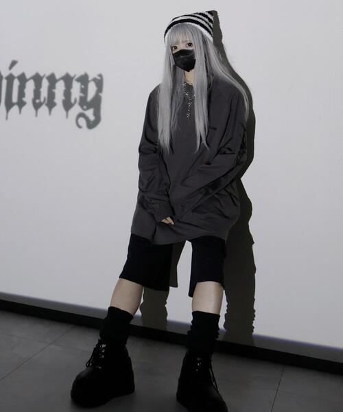 Whinny（ホワイニー）の「Whinny/イナズマダイナマイト（Tシャツ/カットソー・レディース・スミクロ/ホワイト/ブラック・FREE）」の11枚目の写真