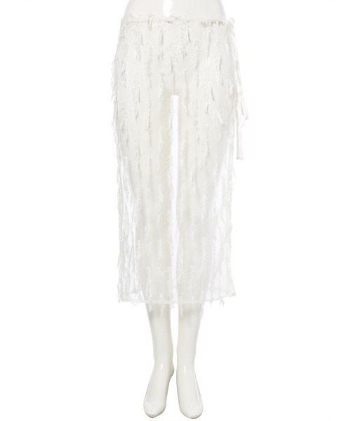 Edit Sheen(エディットシーン)の「フリンジチュールラップスカート(スカート・レディース・ブラック/ホワイト・F)」の3枚目の写真