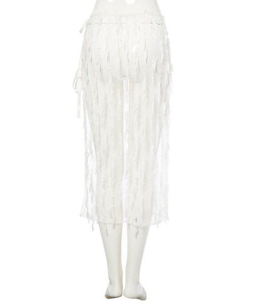 Edit Sheen(エディットシーン)の「フリンジチュールラップスカート(スカート・レディース・ブラック/ホワイト・F)」の5枚目の写真
