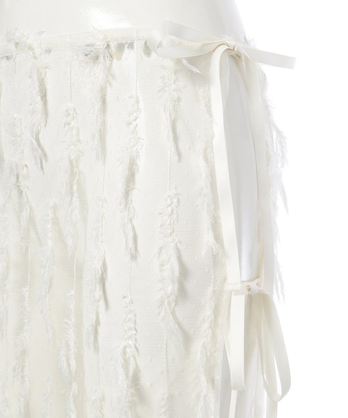 Edit Sheen(エディットシーン)の「フリンジチュールラップスカート(スカート・レディース・ブラック/ホワイト・F)」の6枚目の写真