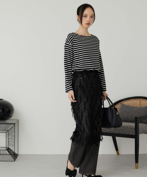 Edit Sheen(エディットシーン)の「フリンジチュールラップスカート(スカート・レディース・ブラック/ホワイト・F)」の17枚目の写真