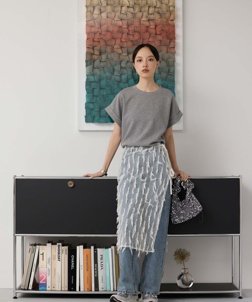 Edit Sheen(エディットシーン)の「フリンジチュールラップスカート(スカート・レディース・ブラック/ホワイト・F)」の12枚目の写真