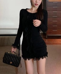 ENLIKE（エンリケ）の「レースフリルデザインタイトミニワンピ（ワンピース）」