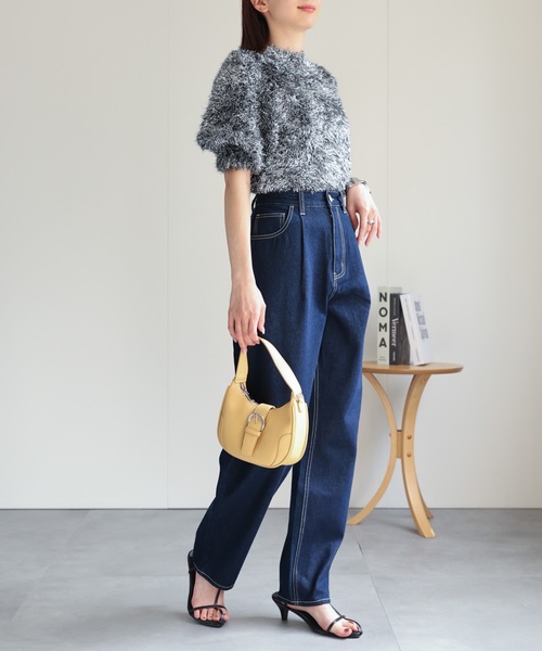 sakishimatokyo(サキシマトーキョー)の「タック入りコクーンデニムパンツ/ジーパン/クロップド(デニムパンツ・レディース・ネイビー/グレー/ブルー・M/L)」の12枚目の写真