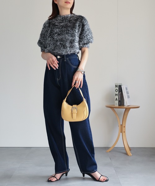 sakishimatokyo(サキシマトーキョー)の「タック入りコクーンデニムパンツ/ジーパン/クロップド(デニムパンツ・レディース・ネイビー/グレー/ブルー・M/L)」の13枚目の写真