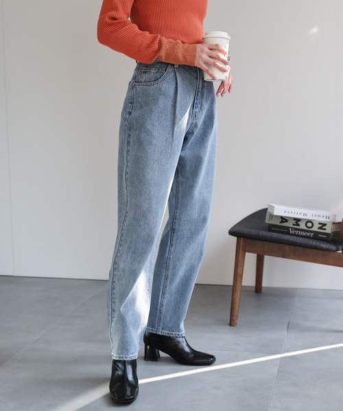 sakishimatokyo(サキシマトーキョー)の「タック入りコクーンデニムパンツ/ジーパン/クロップド(デニムパンツ・レディース・ネイビー/グレー/ブルー・M/L)」の21枚目の写真