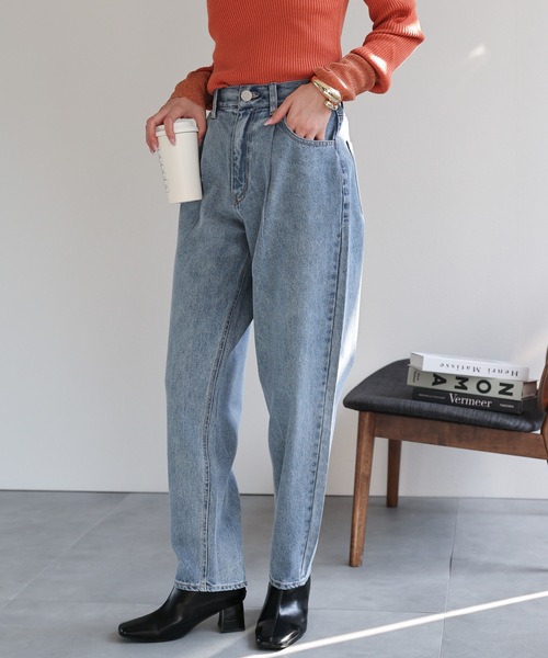 sakishimatokyo(サキシマトーキョー)の「タック入りコクーンデニムパンツ/ジーパン/クロップド(デニムパンツ・レディース・ネイビー/グレー/ブルー・M/L)」の22枚目の写真