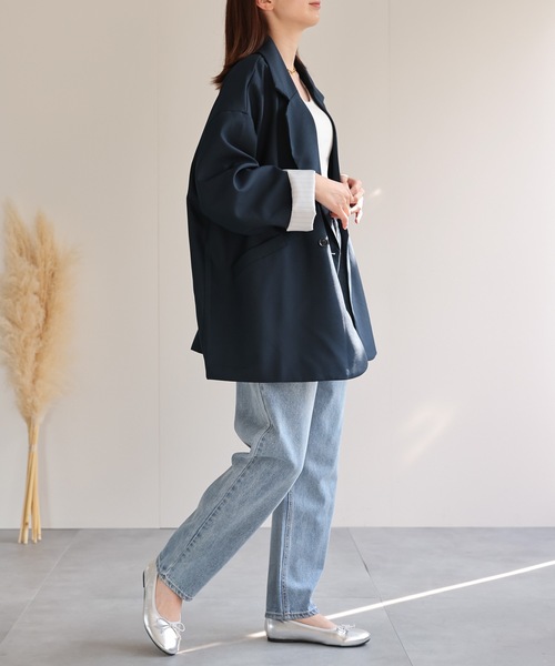 sakishimatokyo(サキシマトーキョー)の「タック入りコクーンデニムパンツ/ジーパン/クロップド(デニムパンツ・レディース・ネイビー/グレー/ブルー・M/L)」の5枚目の写真