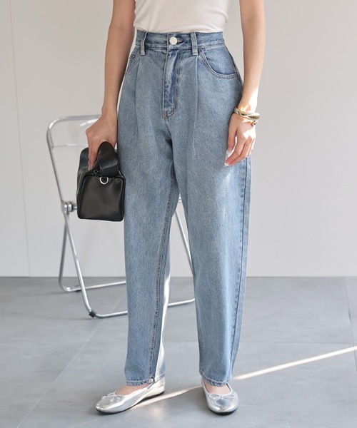 sakishimatokyo(サキシマトーキョー)の「タック入りコクーンデニムパンツ/ジーパン/クロップド(デニムパンツ・レディース・ネイビー/グレー/ブルー・M/L)」の19枚目の写真